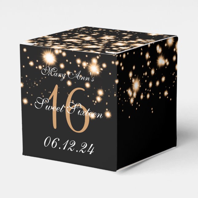 Ballotins Élégant Sweet 16 Anniversaire Minuit Glam Or (Verso)