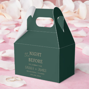 Ballotins Élégant vert émeraude la nuit avant le Mariage