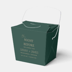 Ballotins Élégant vert émeraude la nuit avant le Mariage