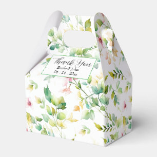 Ballotins Elégant vert fleurs sauvages d'aquarelle