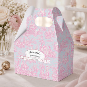 Ballotins Élégant Vintage Rose Bleu Toile de Jouy Monogramme