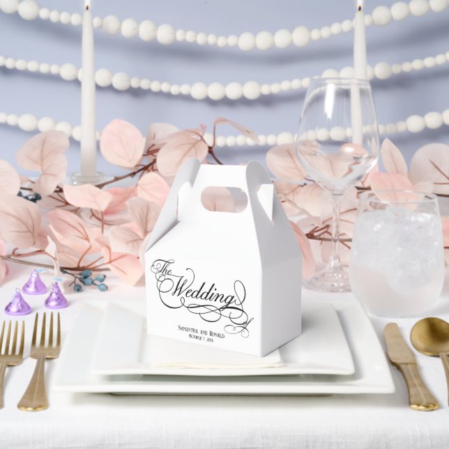 Ballotins Elegant White Calligraphy Wedding (Mariage)