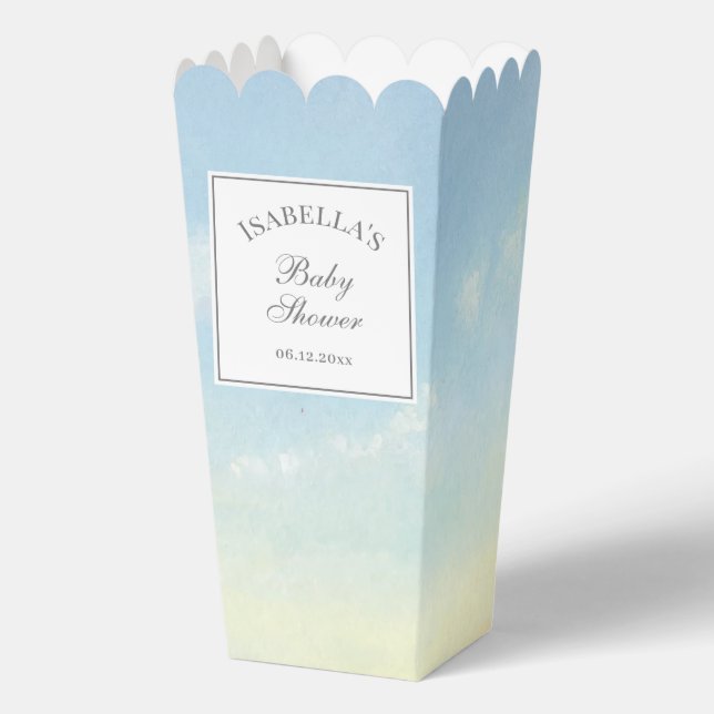 Ballotins Elégante aquarelle Ciel et Baby shower nuages (Recto)
