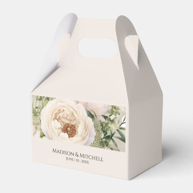Ballotins Elégante aquarelle de bouquet de fleurs blanches (Verso)