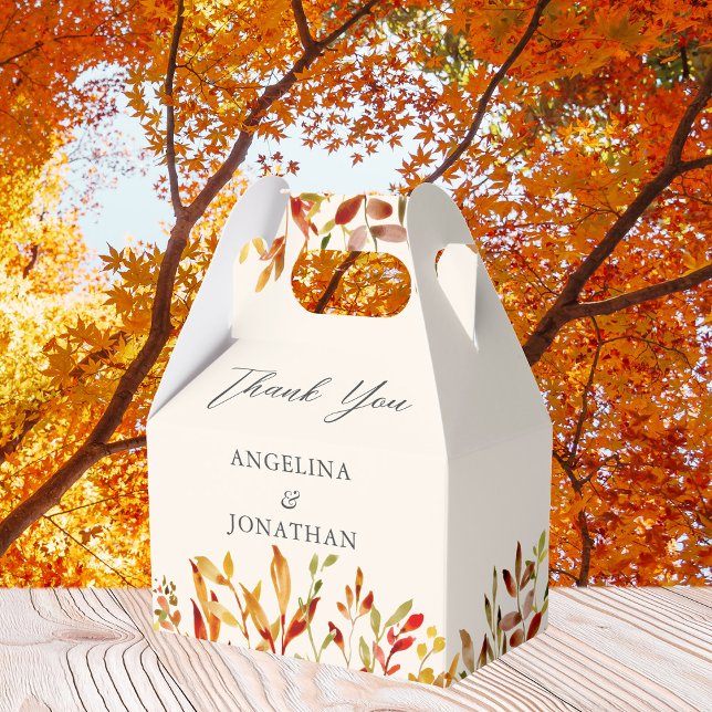 Ballotins Elégante aquarelle Feuilles d'automne Mariage d'au (Créateur téléchargé)