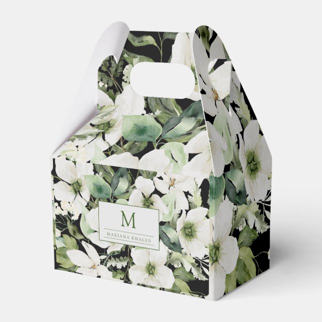 Ballotins Elégante aquarelle florale noir et blanc (Verso)