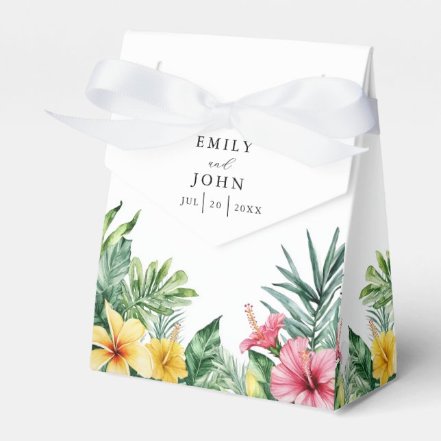 Ballotins Elégante aquarelle Mariage floral tropical (Verso)