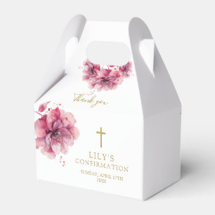 Ballotins Elégante Aquarelle rose Confirmation Florale