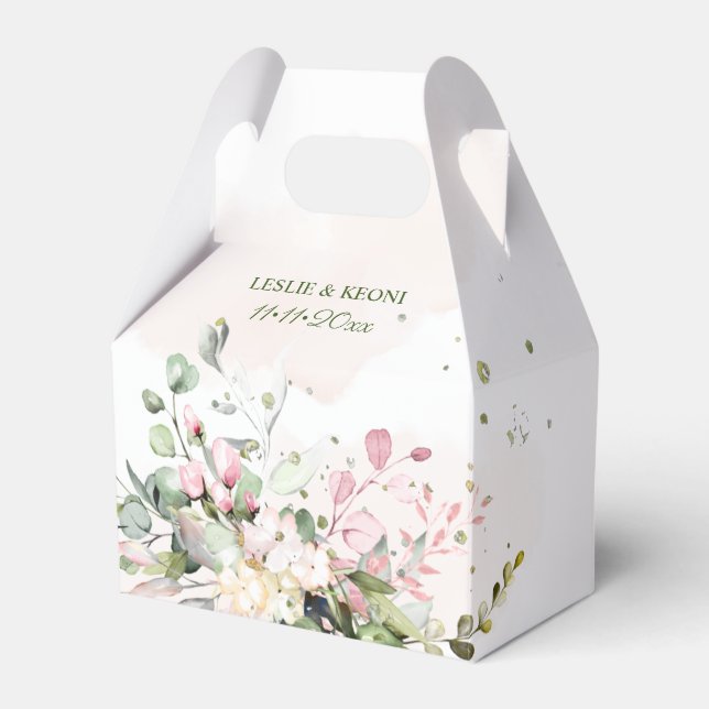 Ballotins Elégante aquarelle rose pâle gomme Eucalyptus (Verso)