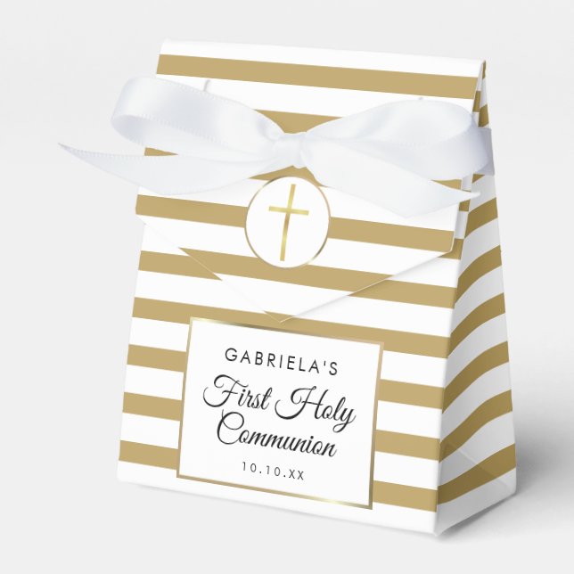 Ballotins Élégante Bande d'or Première Sainte Communion (Verso)