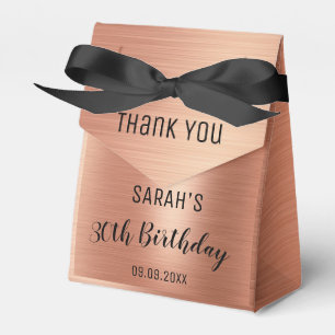 Ballotins Élégante Black Rose Gold Anniversaire Merci