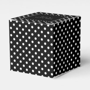 Ballotins Elégante boîte de mariage polkadot noir & blanc