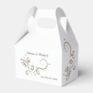 Ballotins Elégante boîte de préférence de mariage à feuille 