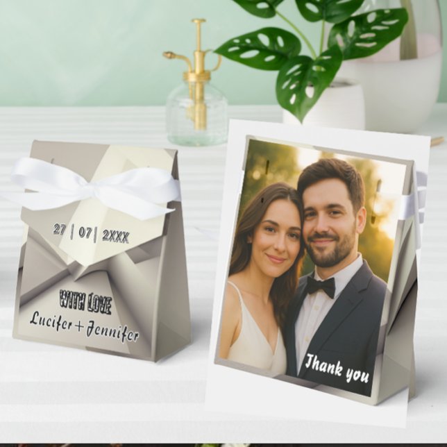 Ballotins Elégante boîte de préférence de mariage géométriqu (Créateur téléchargé)