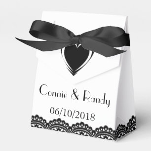 Ballotins Élégante boîte de préférence Noir et Blanc Mariage