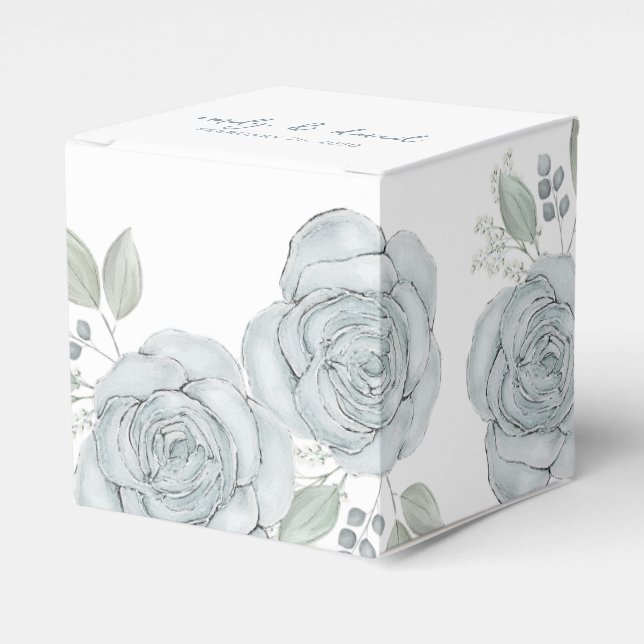 Ballotins Élégante calligraphie Rose Florale Bleue (Verso)