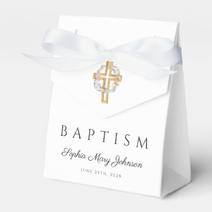 Ballotins Élégante couronne florale Croix Baptême