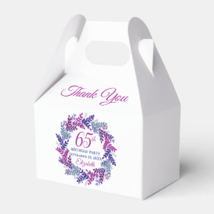 Ballotins Élégante couronne rose et pourpre 65e fête d'anniv