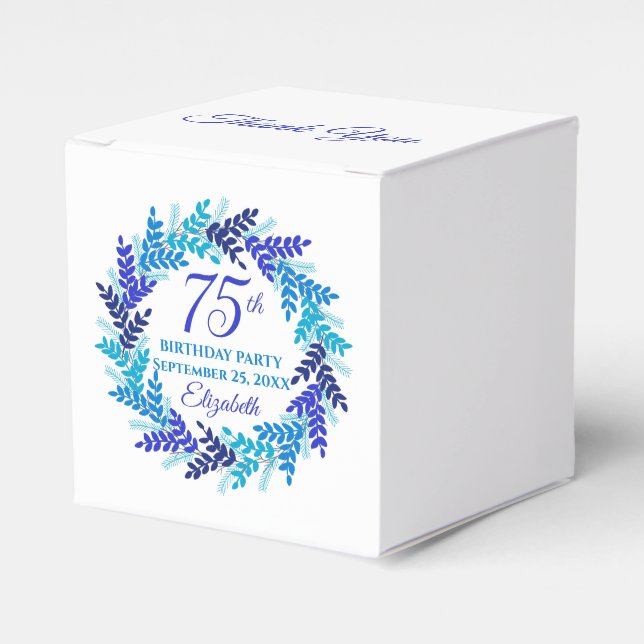 Ballotins Élégante couronne royale bleue 75e fête d'annivers (Verso)