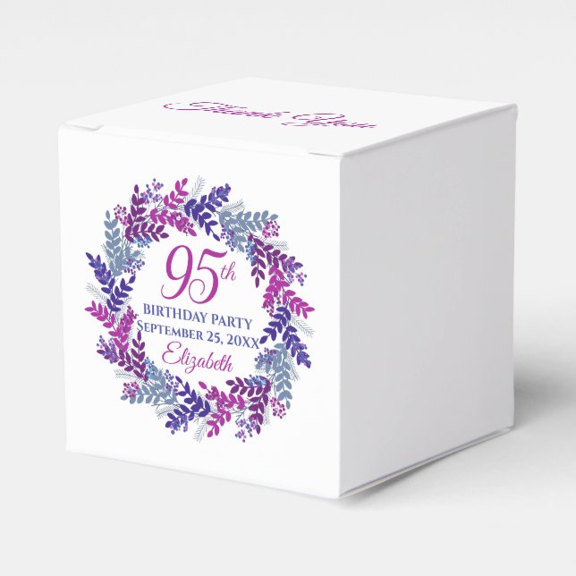 Ballotins Élégante couronne violette rose 95e fête d'anniver (Verso)