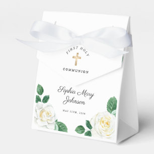 Ballotins Elégante Croix Florale Première Communion Fille