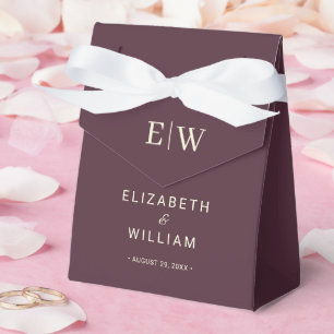 Ballotins Elégante laque simple cerise, Mariage Monogramme