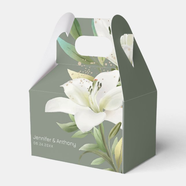 Ballotins Élégante Lys Floraux blancs (Verso)