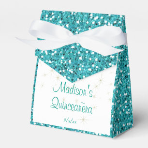Ballotins Elégante Parties scintillant Turquoise, Quinceaner