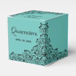 Ballotins Elégante perles noires Turquoise Quinceañera