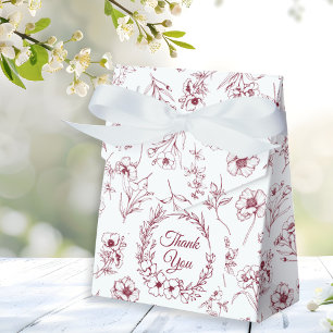 Ballotins Élégante Romance Vintage Fleurs de Mariage Bourgog