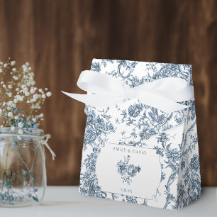 Ballotins Élégante toile Florale Bleue Française Gravée