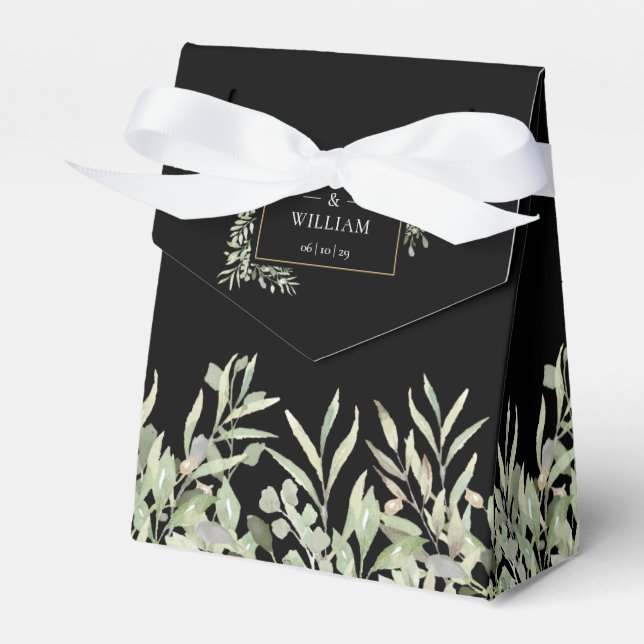 Ballotins Élégante verdure Foliage Black Gold Mariage (Verso)