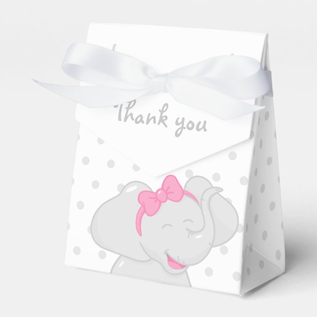 Ballotins Eléphant Baby shower fille 💗 🐘 (Verso)