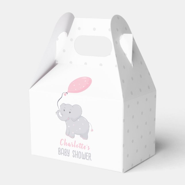 Ballotins Eléphant Baby shower fille mignonne Ballotin (Verso)