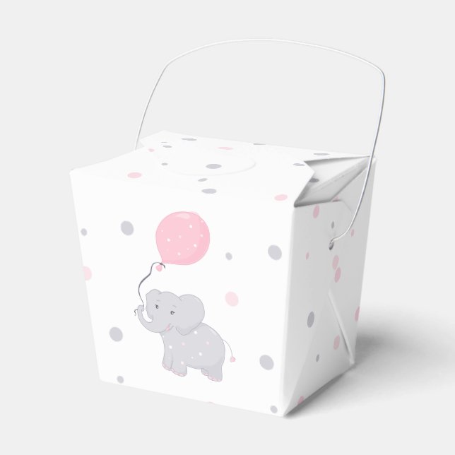 Ballotins Eléphant Baby shower fille mignonne Ballotin (Verso)