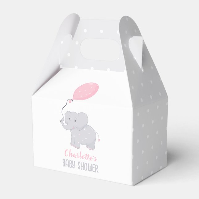 Ballotins Eléphant Baby shower fille mignonne Ballotin (Verso)