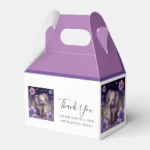 Eléphant Fleurs violettes Anniversaire Ballotin