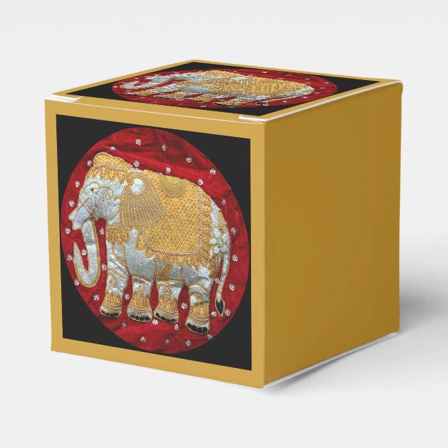 Ballotins Eléphant Indien inscrit rouge et or (Verso)