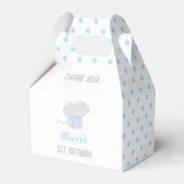 Ballotins Eléphant mignon 1er anniversaire Ballotin bleu