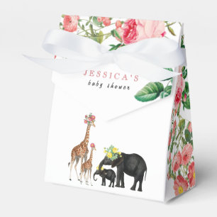 Ballotins Eléphant mignon & Giraffe Fille Baby shower Floral