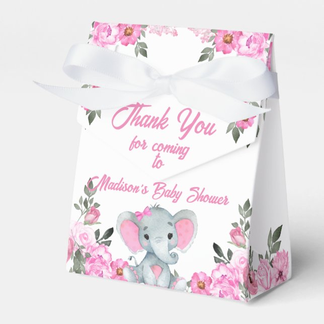 Ballotins Eléphant rose Favoriser cadeau Ballotin floral (Verso)