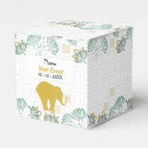 Ballotins Elephant Safari Floral Vert Or   BABY SHOWER
