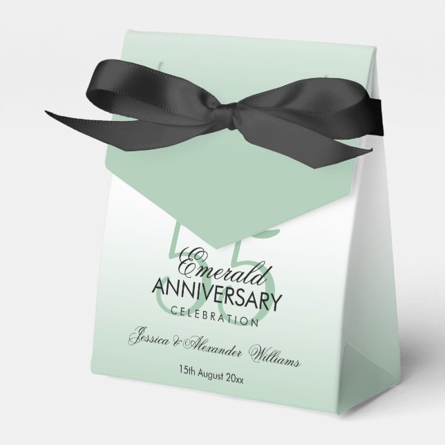 Ballotins Emerald Gem Bow & Ribbon 55e anniversaire de Maria (Verso)