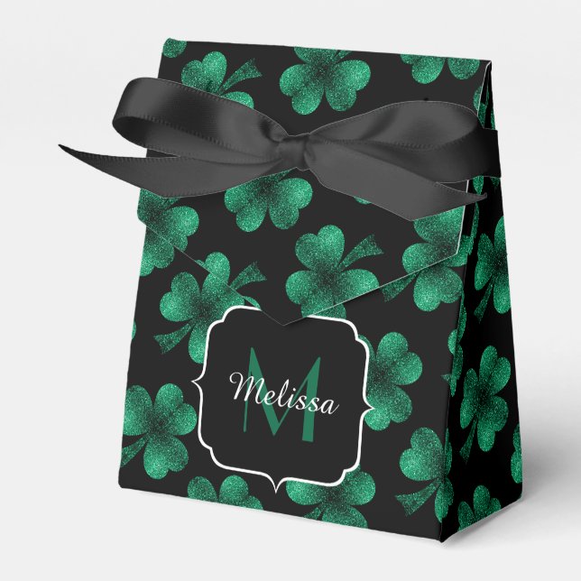 Ballotins Emerald Green Sparkle Shamrock noir Monogramme (Verso)