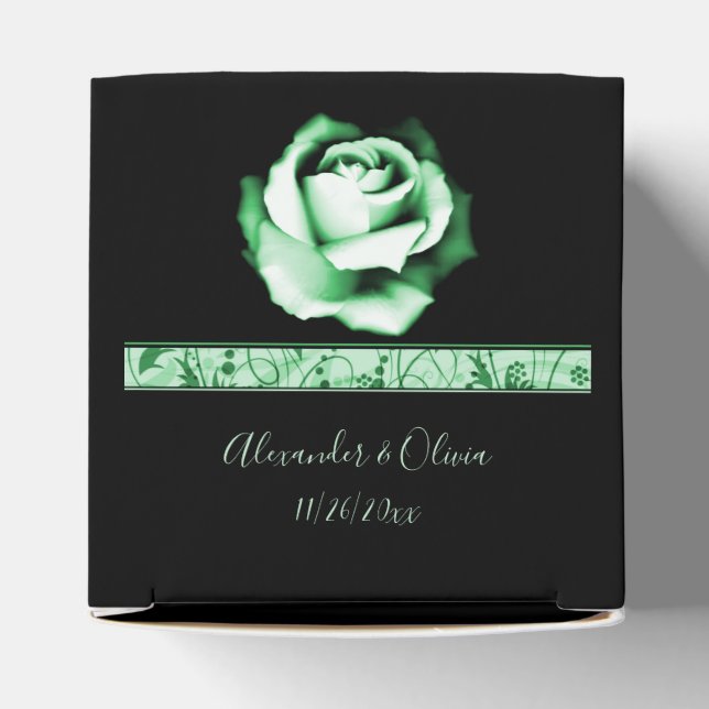 Ballotins Emerald Rose Wedding Favor Box (Haut)