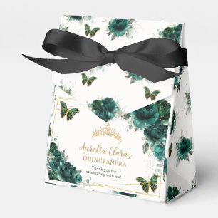 Ballotins Émeraude Florale Quinceañera Papillons de la Couro