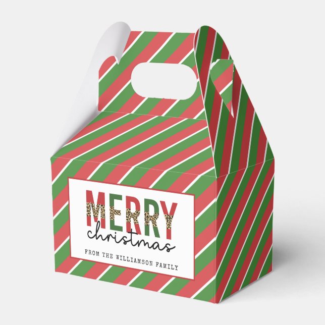 Ballotins Empreinte de léopard de Noël moderne Red Green Str (Verso)