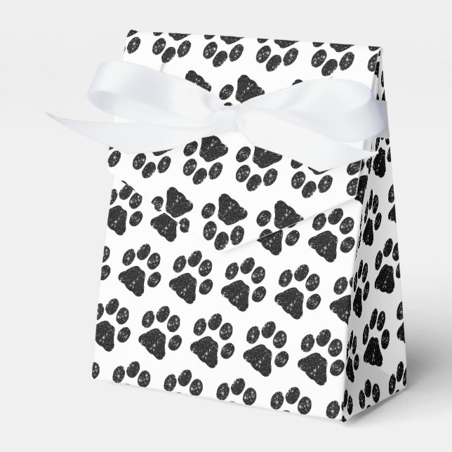 Ballotins Empreinte de patte Parties scintillant noir blanc (Verso)