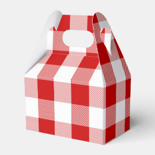 Ballotins en vichy Rouge Et Blanc Chèques Plaid Mariage