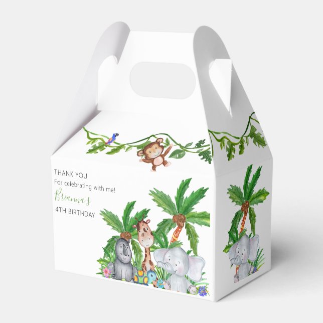 Ballotins Enfants Animal Safari Anniversaire Merci (Verso)